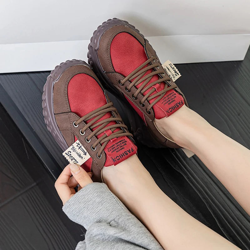 HG - Suede Genuine Leather Casual Chunky Sneakers