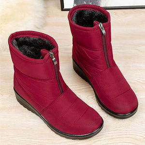  Lfzhjzc Warm Waterproof Womens Snow Boots, Anti-Slip  Comfortable Womens Winter Boots, Ankle Warm, Outdoor Walking Ankle Booties  (Color : Red, Size : 7.5) : Clothing, Shoes & Jewelry