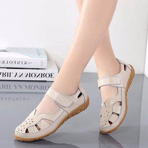 HG- Casual Summer Closed Toe Leather Sandals